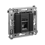 Компьютерная розетка RJ-45 в стену, кат.6 одинарная,"Avanti", "Черныйматовый"