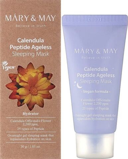 Ночная антивозрастная маска с лепестками календулы Mary&May Calendula Peptide Ageless Sleeping Mask 30 мл
