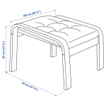 Кресло и подставка для ног - POÄNG / POАNG IKEA/  ПОЭНГ ИКЕА,  72х62 см, синий
