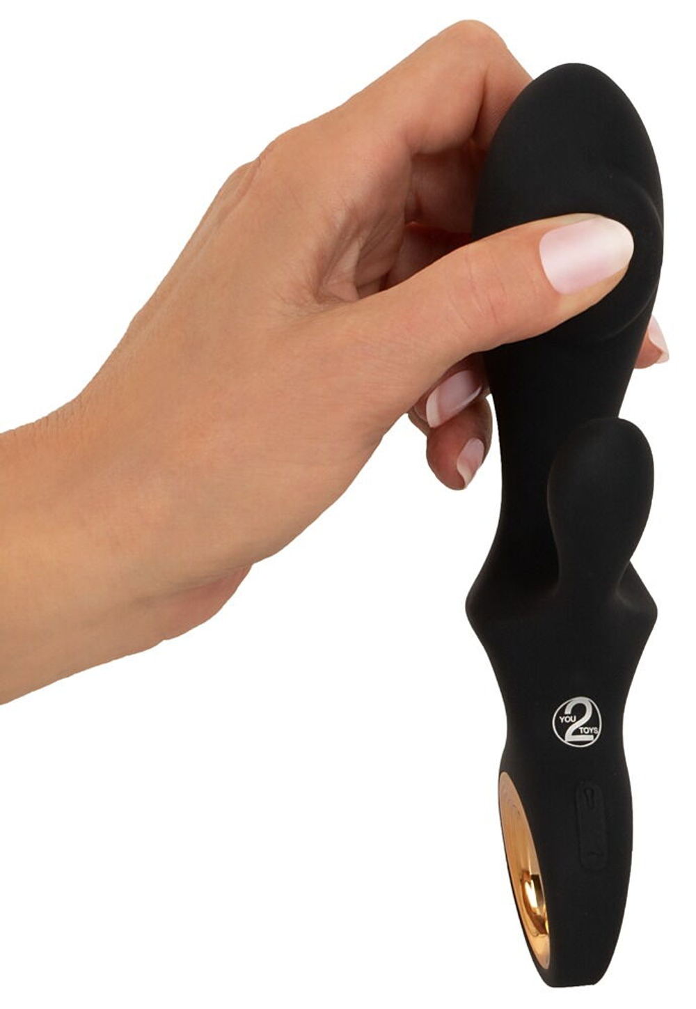 Черный вибратор-кролик с функцией расширения Inflatable Rabbit Vibrator - 18,3 см.