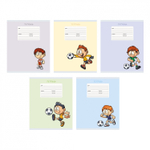 Тетрадь А5 18л., линия, Канц-Эсмо, скрепка, мелованный картон "Футбольный клуб", 5 дизайнов