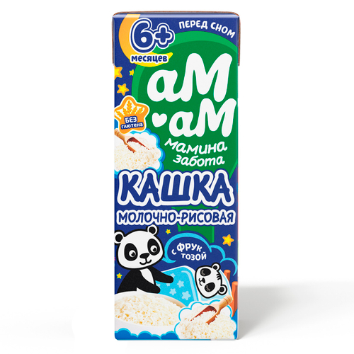 АМ-АМ Готовая кашка перед сном молочно-рисовая для детей от 6 мес.