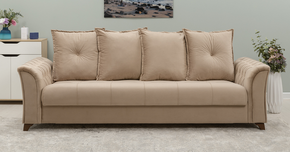 Ирис диван-кровать (бежевый-кофейный)