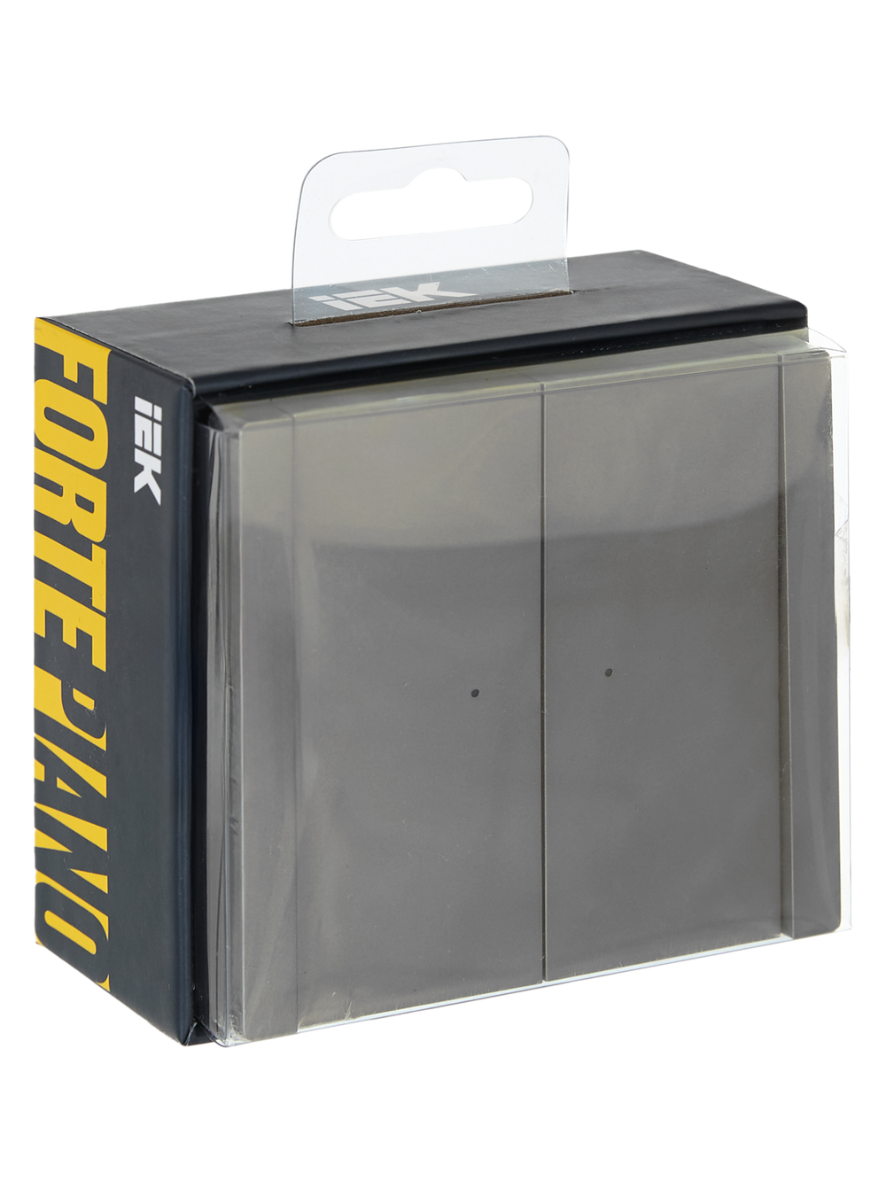 FORTE&PIANO Выключатель 2-клавишный с индикацией 10А FP506 сталь IEK