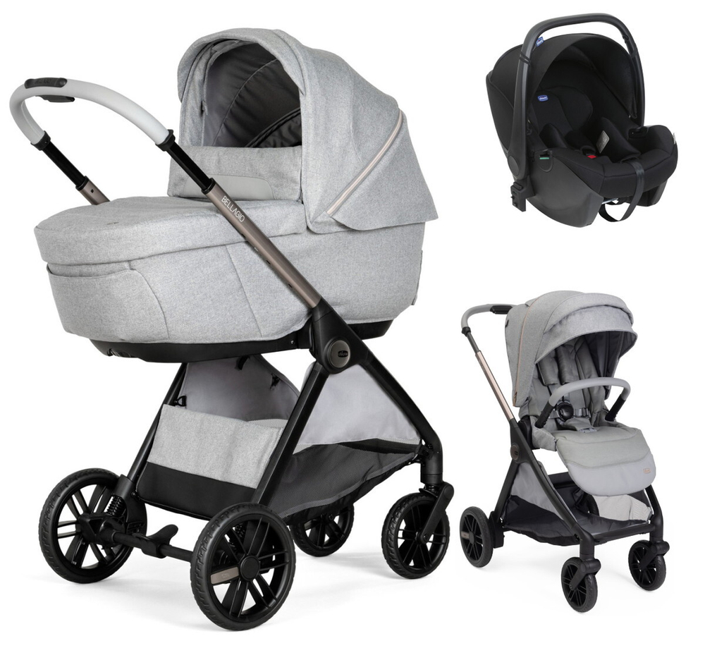 Коляска Chicco Bellagio 3 в 1 с автокреслом Kory Essential I-size Lunar Rock