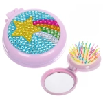 Расческа массажная детская складная «КАРАМЕЛЬ», звезда, цвет сиреневый, d-6см (пакет с подвесом)