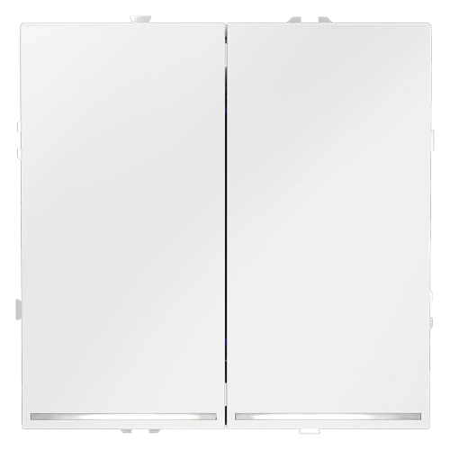 Выключатель встраиваемый VOLTUM S70 двухклавишный с подсветкой 10А, (белый матовый)