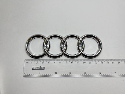 Audi (малый) / Логотип (шильдик, надпись, эмблема) "Audi" 13см для крышки багажника / решетки радиатора / капота (1 шт.)