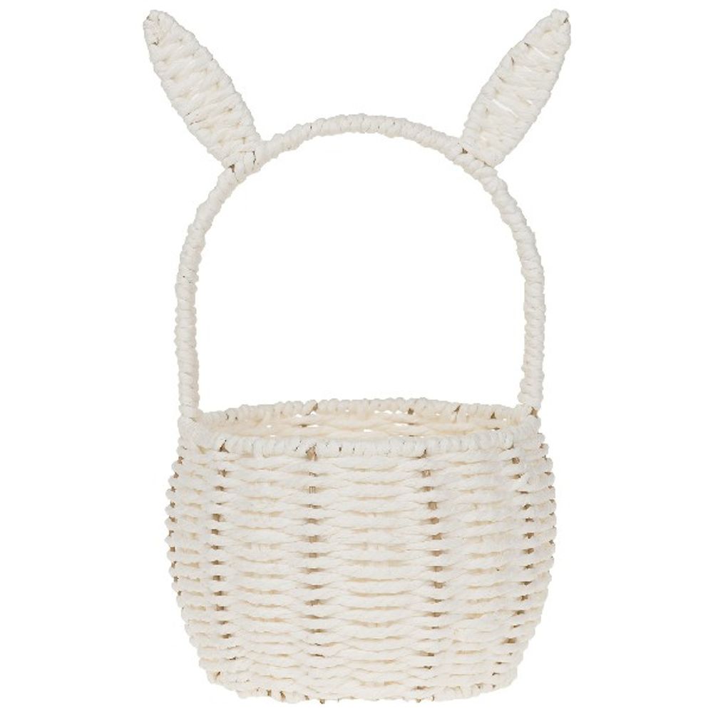 Корзина плетеная (бумага) D18xH27/35см с ушками (Белый)