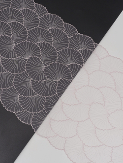 Вышивка на сетке светлая пудра неэластичная ширина 23 см ОТРЕЗ 2 м