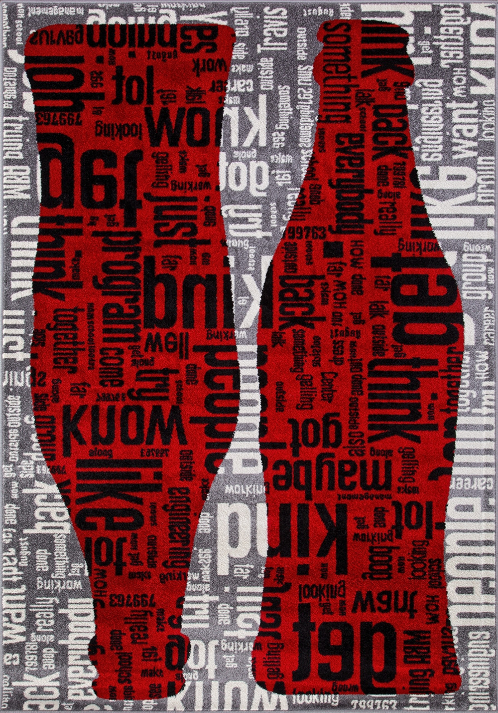 Ковер C081 - GRAY-RED - Прямоугольник - коллекция RIO размер 120*180 см