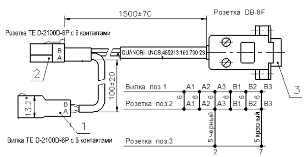 Кабель интерфейсный ЛНГС.465213.160.730-23 Кабель интерфейсный ЛНГС.465213.160.730-23