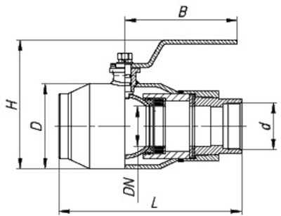Кран шаровый д/газа МАЛЕН КШИ-50р, Ру16