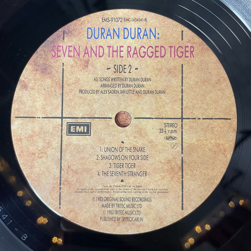 Винтажная виниловая пластинка LP Duran Duran Seven And The Ragged Tiger (Japan 1983) (Obi) Shadows On Your Side