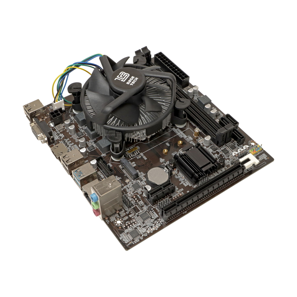 Материнская плата с процессором BaseTech H81M-K, Socket1150, i5-4570, mATX, Retail, Socket1150, Intel HD Graphics 4600, 2xDDR3, PCIe3.0, 1xM.2, GLAN, 6xUSB2, 4xUSB3, VGA, HDMI, кулер CPU (BT-H81M-K-4570)