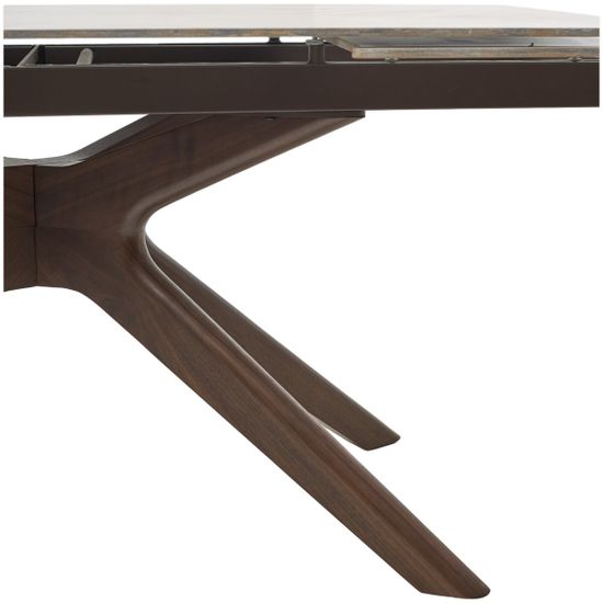 Стол EDER 160 GLOSS AMBER JADE SOLID CERAMIC / Орех