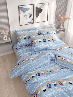 Простынь на резинке Сказка "Мишки" 90х200 см, перкаль