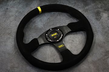 Спортивный руль OMP style замша чёрная без выноса