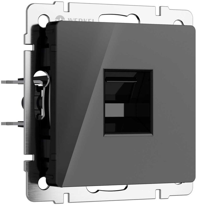 Розетка Ethernet RJ-45 Werkel черный акрил W1181048 4690389197758