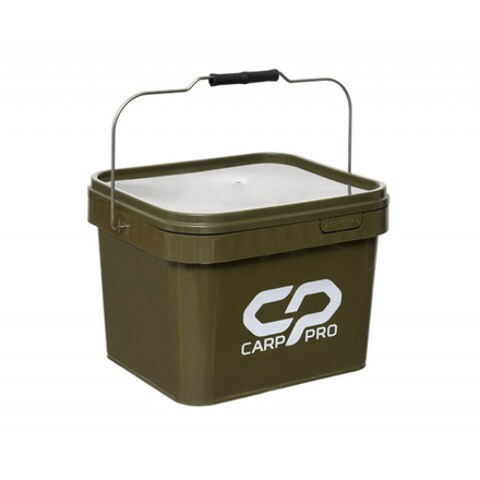 CARP PRO Вeдро с крышкой квадратное пластиковое 10л темно зеленое