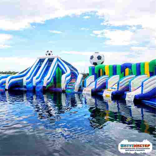 Надувной аквапарк с горками и бассейном «Футбол Аренa», 22×22×6,5 м