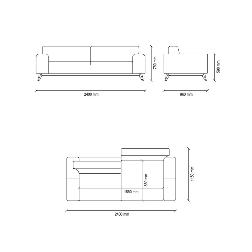 Диван кровать трехместный ENZA HOME NETHA EH53132