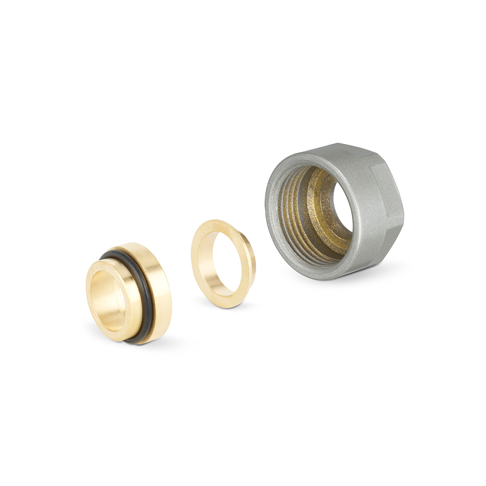 Соединение резьбозажимное Varmega VMDV30 - 15 x 3/4"ЕК (для медных труб, цвет серый)