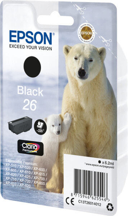 Epson Polar bear C13T26014022 струйный картридж Подлинный Черный 1 шт
