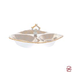 Менажница 3 секции Queen's Crown Aristokrat Охота бежевая 26 см