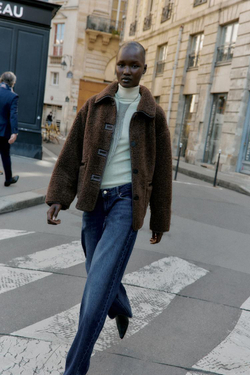 ZARA ДВУСТОРОННЕЕ ПАЛЬТО, КОРИЧНЕВЫЙ