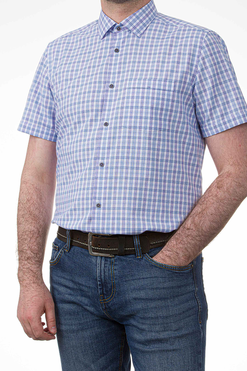 Сорочка мужская VESTER короткий рукав, прямой и приталенный силуэт 72314 50