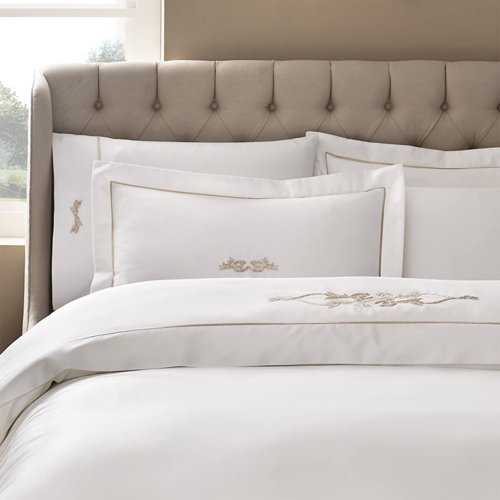 Постельное белье 2 спальное евро Tivolyo home Durante кремовое