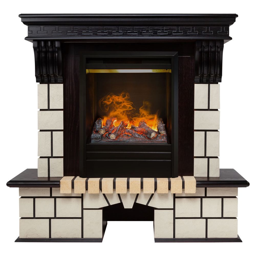 Электрокамин RealFlame Stone STD AO античный дуб с очагом 3D Olympic