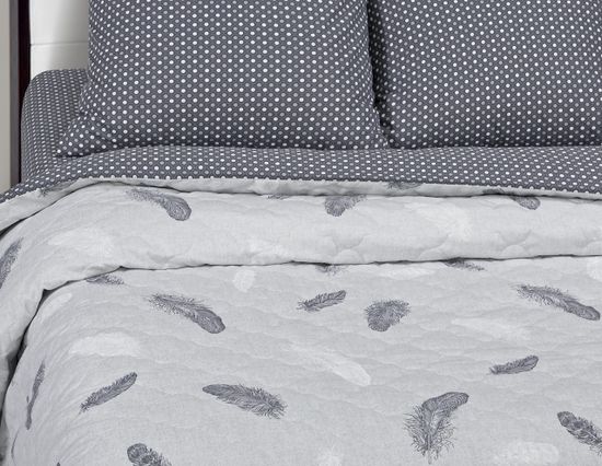 Двуспальный с европростынёй комплект постельного белья Феникс поплин Зима-Лето