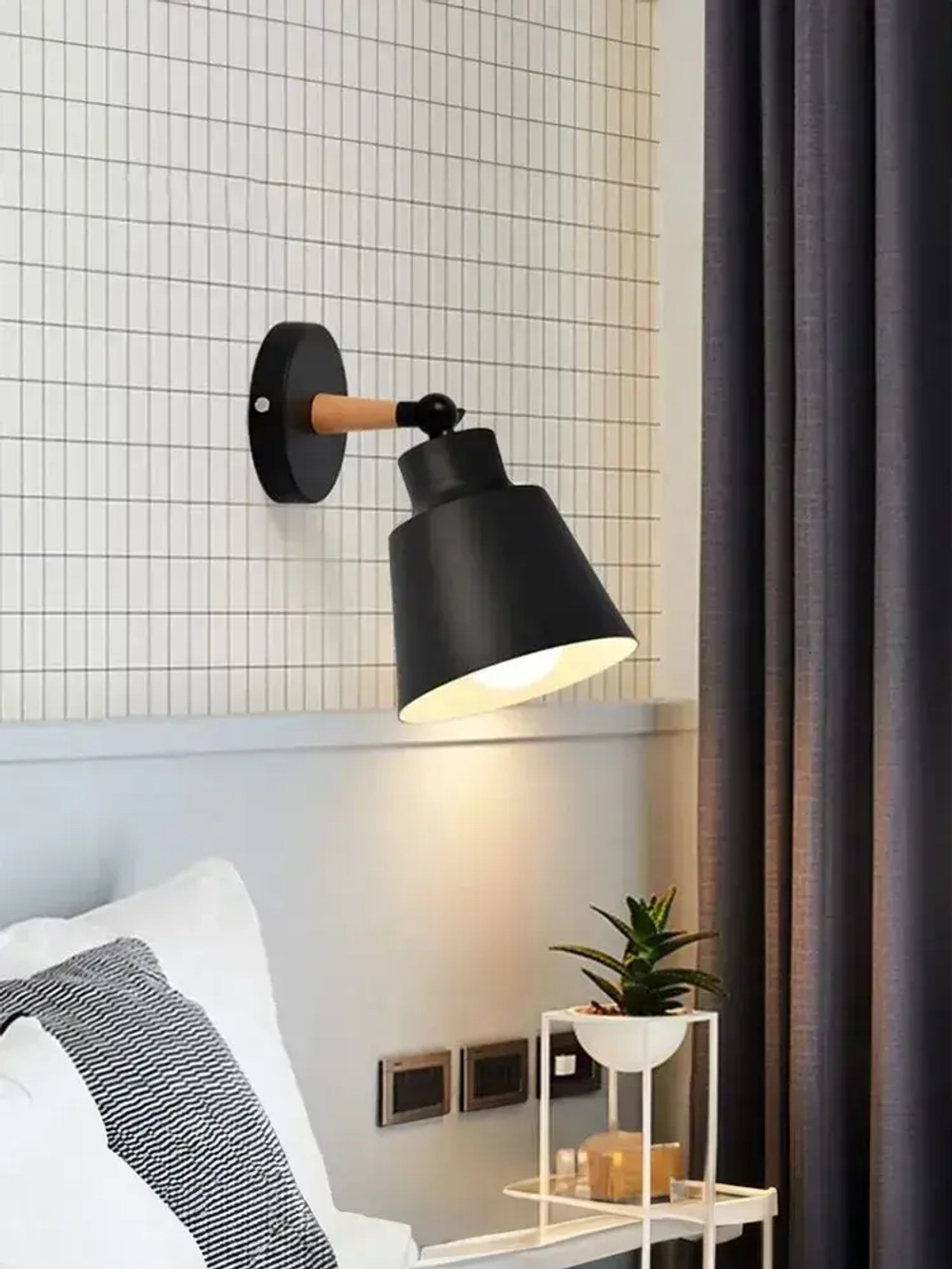 Бра настенный светильник Outframe, светильник настенный, цоколь Е27, черный