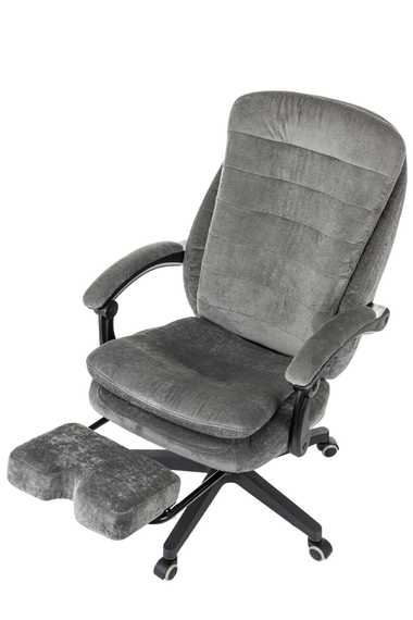 Кресло руководителя Бюрократ T-9950MSG-F Fabric серый Light-19 крестов. пластик подст.для ног
