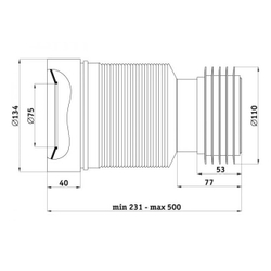 Отвод/манжета для унитаза гофрированный АНИ Пласт (К828)