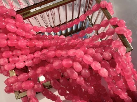 Нить бусин из тонированного кварца 7-8мм (галтовка)