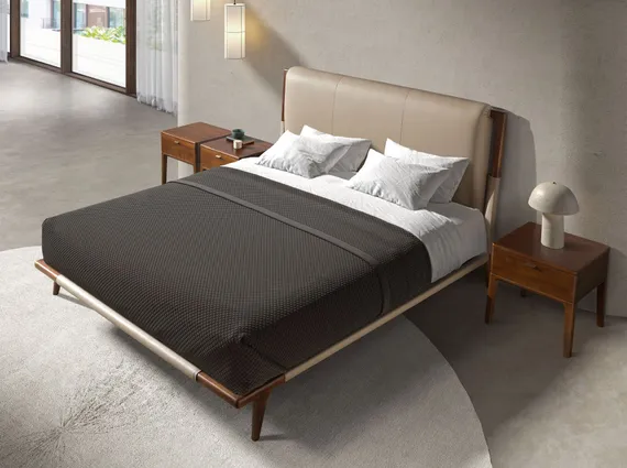 Кровать 7194 из экокожи цвета норки 180 х 200 см