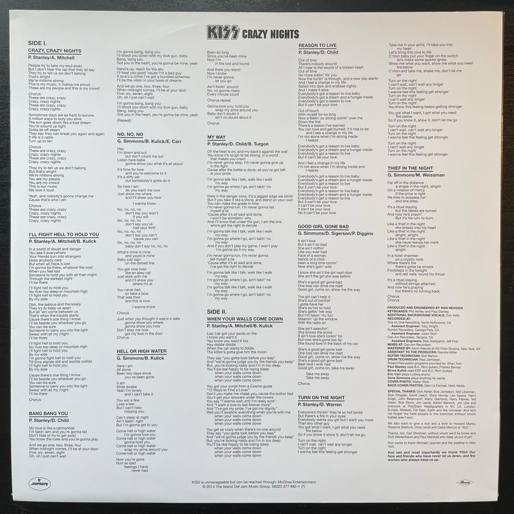 Kiss - Crazy nights (Европа 2014г.)