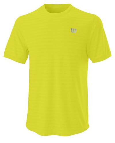 Мужская теннисная футболка Wilson Stripe Crew - sulphur spring