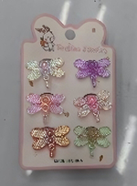 Резинки для волос детские 6шт «БАМБИ БУМ», Стрекозки, микс 6 цветов, d-2.см/12*7.5см