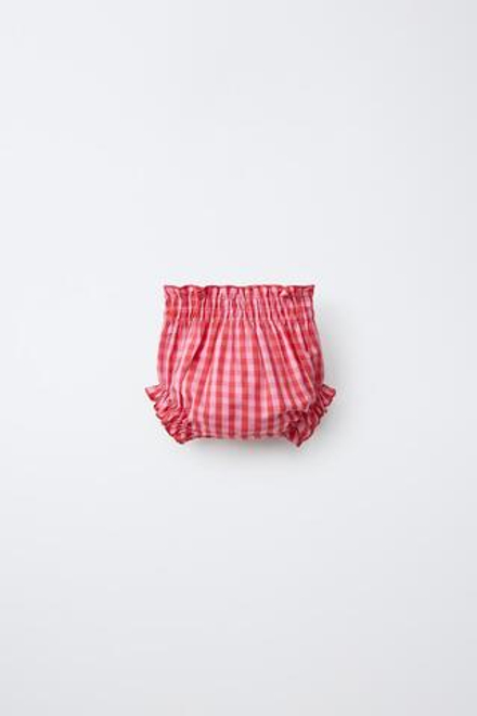 ZARA ТРУСЫ В КЛЕТКУ ВИШИ, КРАСНЫЙ