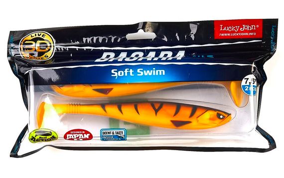 Виброхвосты LJ 3D Series BASARA SOFT SWIM 7,5in (19,05)/PG08 2шт.