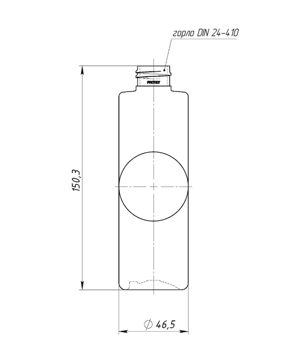 Флакон 200 мл 24 мм ПЭТ прямые плечи №8 от производителя «Тара-Гост»