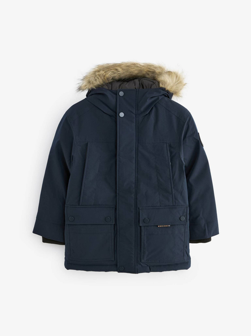 Куртка утепленная с капюшоном для мальчика Next Q51-563, Темно-синий