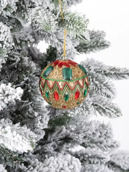 Винтажный стеклянный шар Королевские самоцветы 7 см., 1 шт., Karlsbach (13443)