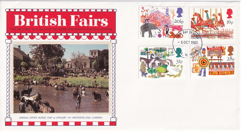 Конверт Первого дня Великобритании от 5 октября 1983 года с четырьмя марками и спецгашением
