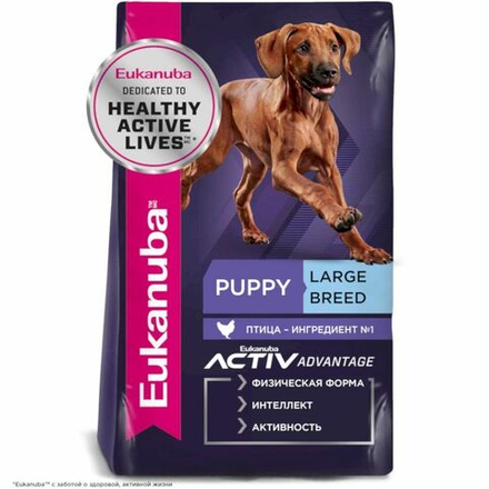 Сухой корм Eukanuba Puppy Large Breed для щенков крупных и очень крупных пород до 12 месяцев с птицей 3 кг