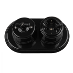 Рамка 2-х постовая, керамика, цвет черный BF2-620-03